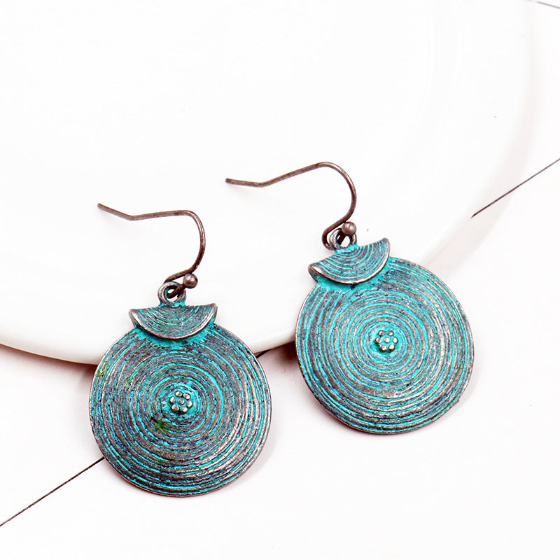 Alloy ear round retro earrings