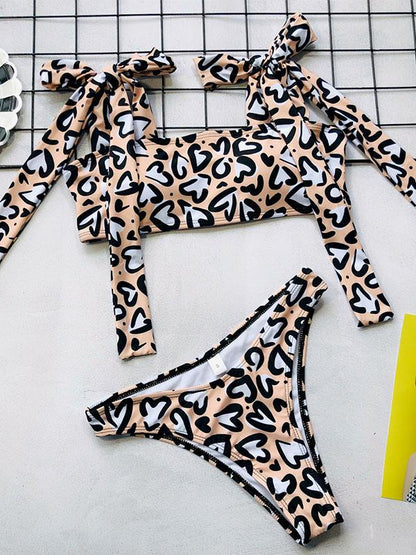 Wide Strap Bandeau Bikini Swimsuit