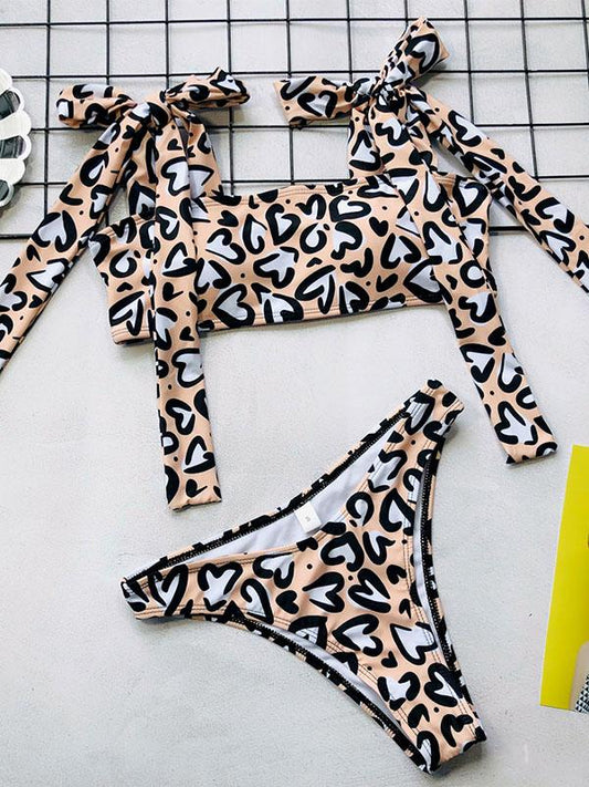 Wide Strap Bandeau Bikini Swimsuit