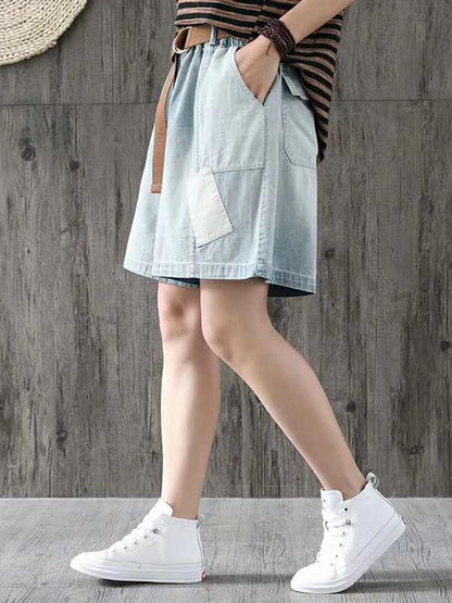 Loose Solid Split-joint Shorts Bottom