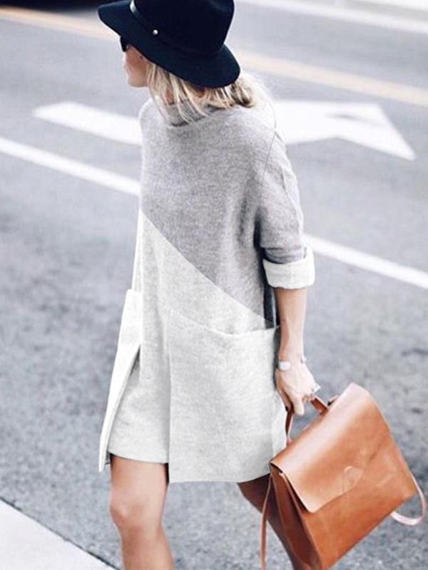 Polka-Dot Split-Joint Mini Dresses