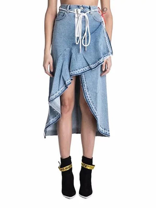 Fahion Falbala Fishtail Denim Skirt Bottoms