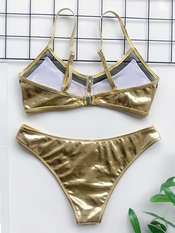 Split-Joint Mesh Yarn Split Type Bikini Swimsuit