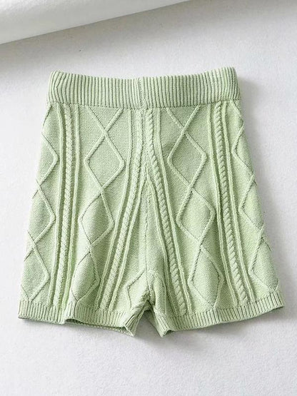 Knitted High Waist Shorts