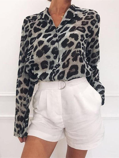 Leopard Sexy Blouse Top