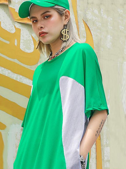 Loose Split-joint Mesh Dress