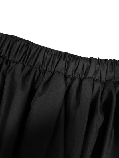 Loose  Asymmetric Tiered Solid Wide Leg Pants