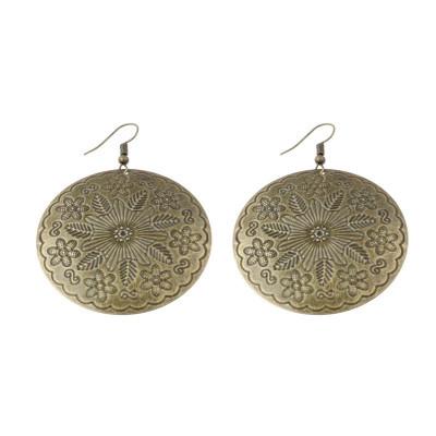 Vintage alloy big fashion flower long exaggeration earrings