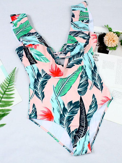Falbala Printed One-piece Swimwear