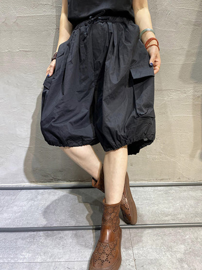 Casual Solid Color Harem Knickerbockers Shorts