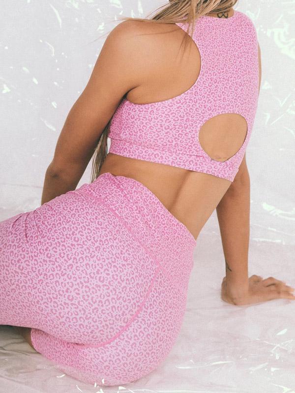 Zipper Printed Tank&Shorts Sports Suits