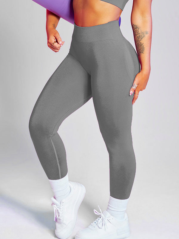 Wrap High Waisted Solid Color Leggings