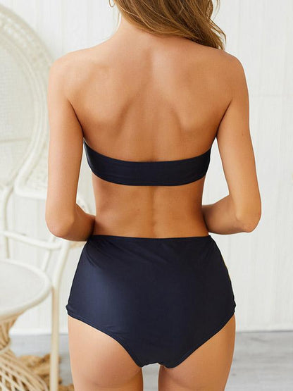 Contrast High Waisted Bikini Set