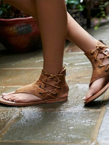 Fashion Bandage Flat Sandals Shoes