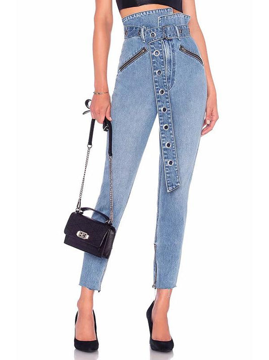 High Waist Jeans Pants Bottoms