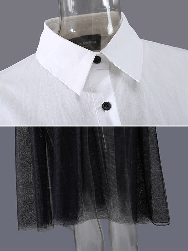 Original Gauze Split-Joint Short Sleeve Shirt Dress