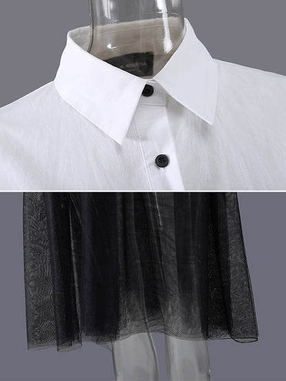 Original Gauze Split-Joint Short Sleeve Shirt Dress