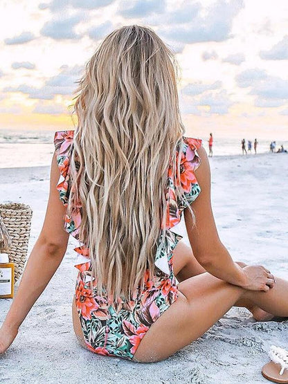Falbala Printed One-piece Swimwear