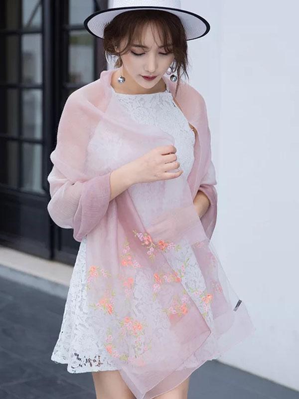 Gradient Mulberry Silk Shawl Scarf