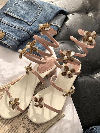 Flower Peep-toe Sandals