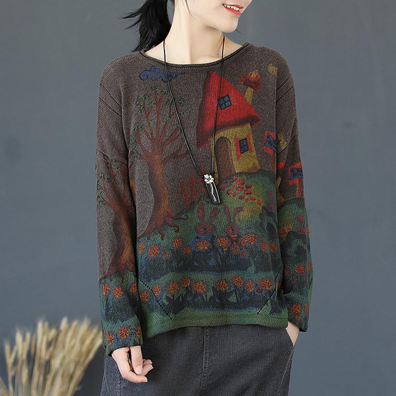 Buykud Print Soft And Comfortable Sweat-Absorbent Breathable Sweater