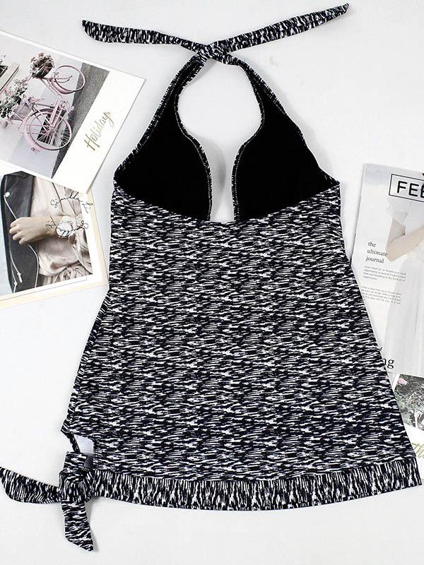 Halter-neck Printed Tankinis Swimwear