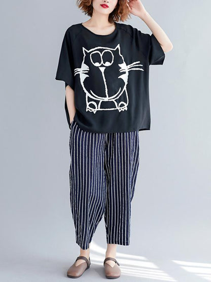 Cartoon Loose Printed T-Shirt