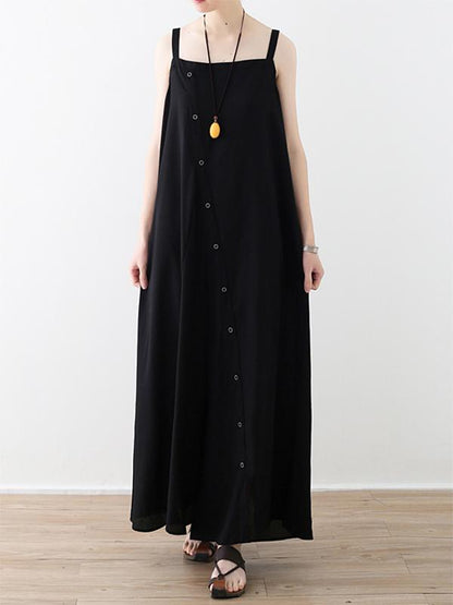 Thin Black Sleeveless Split-joint Wide Leg Jumpsuits