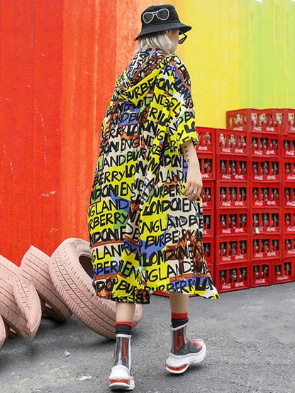 Loose Oversize Letter Cool Sun Protection Coat