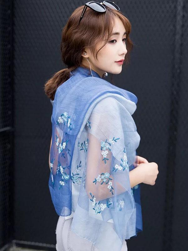 Gradient Mulberry Silk Shawl Scarf