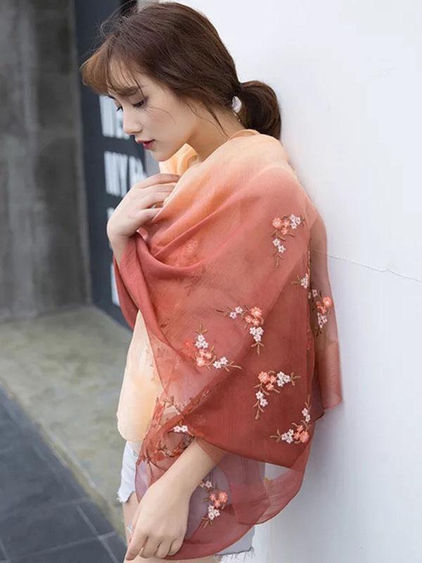 Gradient Mulberry Silk Shawl Scarf