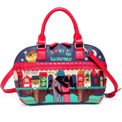 Creative stitching handbags couple fashion tide wild ladies shoulder bag