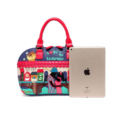 Creative stitching handbags couple fashion tide wild ladies shoulder bag