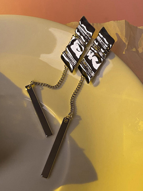 Simple Geometric Tasseled Earrings Accessories