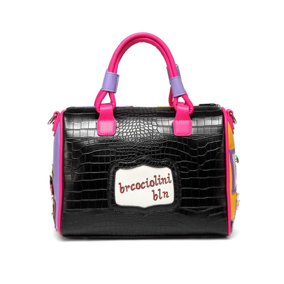 Creative Boston bag cartoon embroidery stitching bucket bag