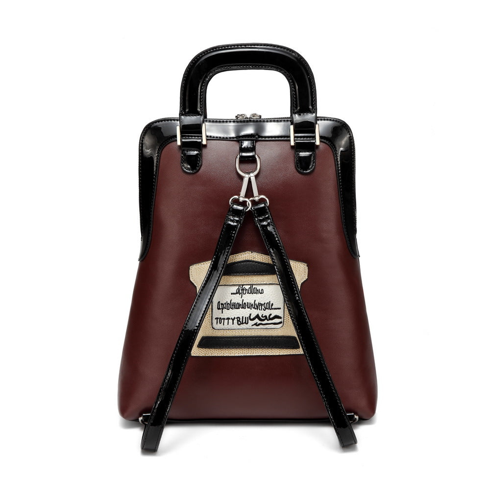 Casual creative mosaic car pattern backpack