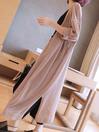 PLUS SIZE LOOSE KNITTING SPLIT-SIDE OUTWEARS