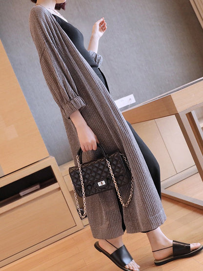PLUS SIZE LOOSE KNITTING SPLIT-SIDE OUTWEARS