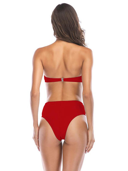 Wrapped High Waist Bikinis Swimwear
