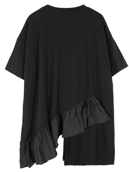 Original Falbala Solid Asymmetric T-Shirt