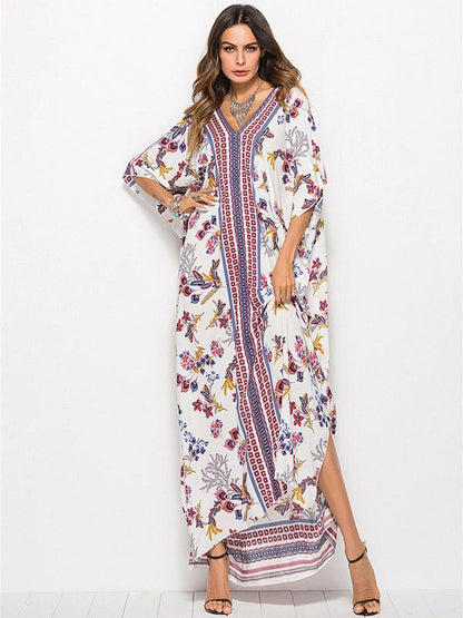 Loose Floral Printed Beach Kaftans