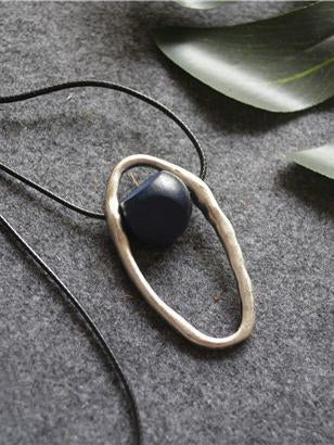 Laced Wooden Silver Combo Necklaces in Ancient Style