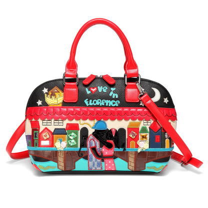 Creative stitching handbags couple fashion tide wild ladies shoulder bag