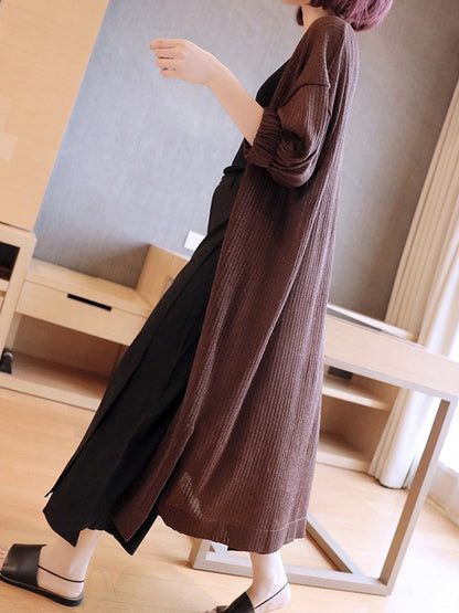 PLUS SIZE LOOSE KNITTING SPLIT-SIDE OUTWEARS
