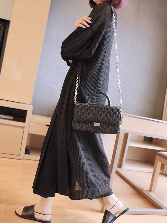 PLUS SIZE LOOSE KNITTING SPLIT-SIDE OUTWEARS