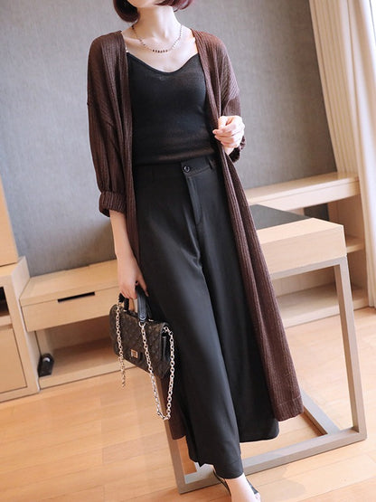 PLUS SIZE LOOSE KNITTING SPLIT-SIDE OUTWEARS