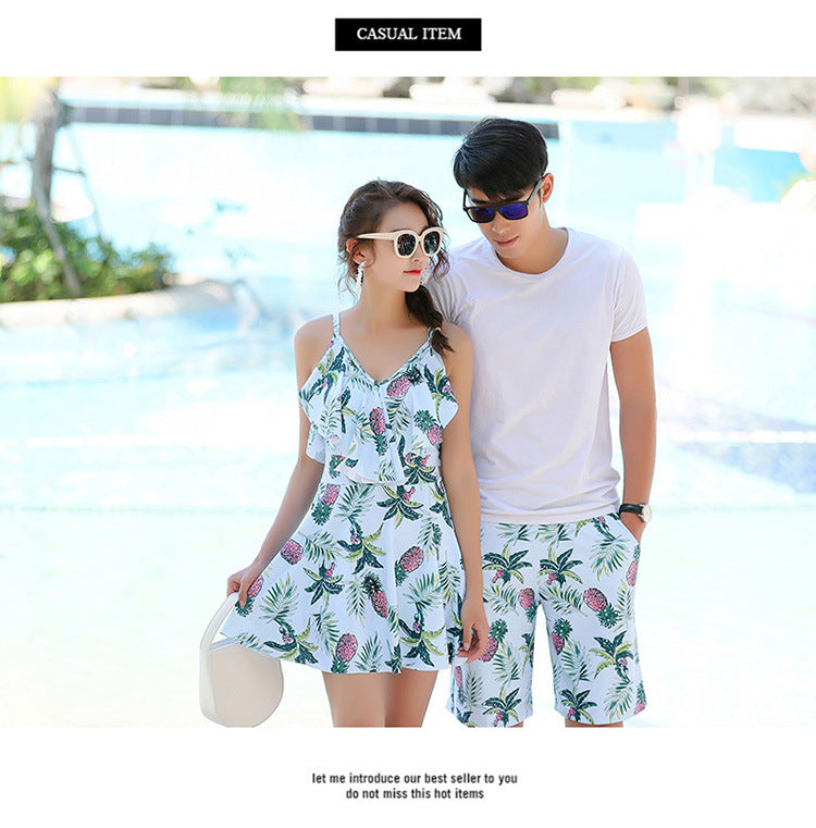 SWIMWEAR LADIES SPLIT BIKINI+ MEN BEACH PANTS COUPLE SWIMWEAR