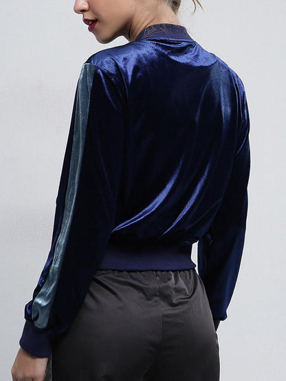 Round Collar Zip-up Hoodies & Jackets