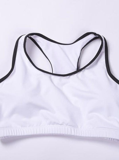 Solid Color Sports Tankini Swimsuit