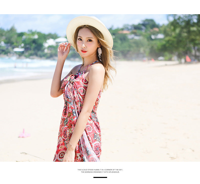 National style swimsuit belly slimming bikini three-piece swimsuit